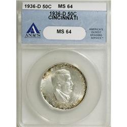 1936-D 50C Cincinnati MS64 ANACS