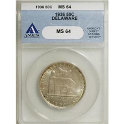1936 50C Delaware MS64 ANACS