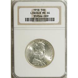 1918 50C Lincoln MS64 NGC