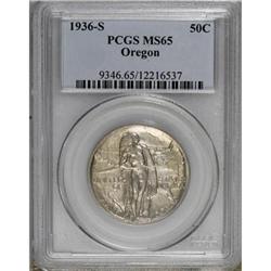1936-S 50C Oregon MS65 PCGS