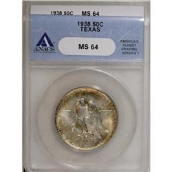 1938 50C Texas MS64 ANACS