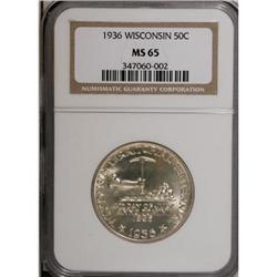 1936 50C Wisconsin MS65 NGC