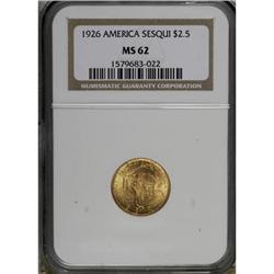 1926 $2 1/2 Sesquicentennial MS62 NGC