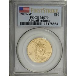 2007-W G$10 Abigail Adams Deep Cameo PR70 PCGS