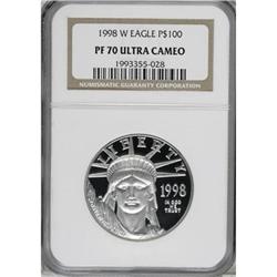 1998-W P$100 One-Ounce Platinum Eagle Deep Cameo PR70 N