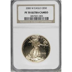 2000-W G$50 One-Ounce Gold Eagle Deep Cameo PR70 NGC