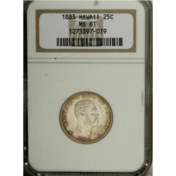 1883 25C Hawaii Quarter MS61 NGC