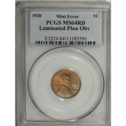 1920 1C Red MS64 PCGS