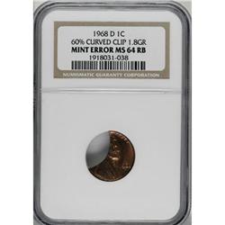 1968-D 1C Red and Brown MS64 NGC