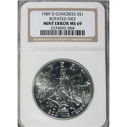 1989-D $1 Congress Silver Dollar MS69 NGC