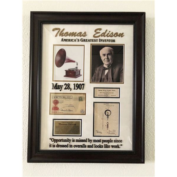 Thomas Edison signed envelope collage