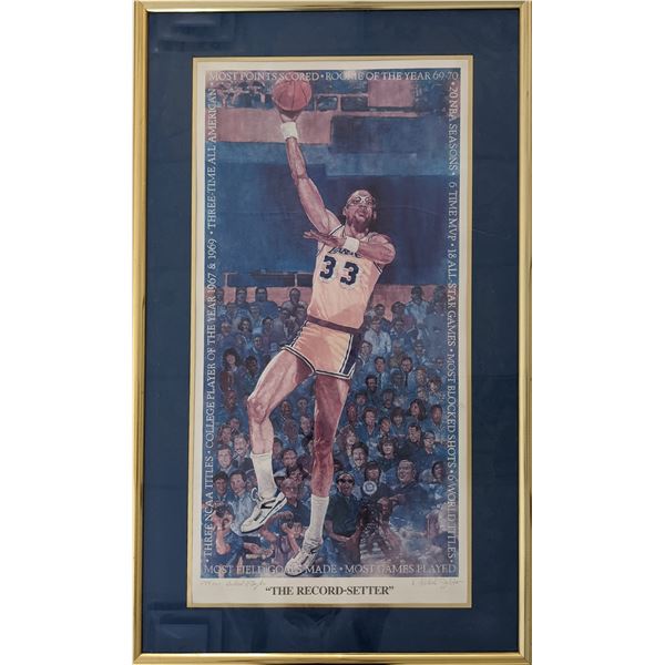 Kareem Abdul-Jabbar & Artist signed  The Record Setter  Artwork