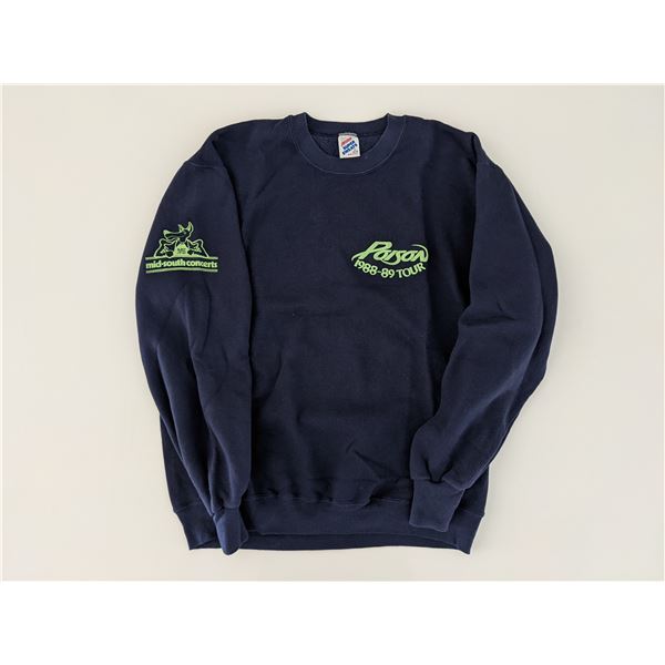 Poison 1988-89 Open Up And Say Ahh Tour Crew Sweatshirt Size XL Memphis