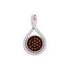 Image 1 : Round Red Color Enhanced Diamond Cluster Pendant 1/6 Cttw 10KT Rose Gold