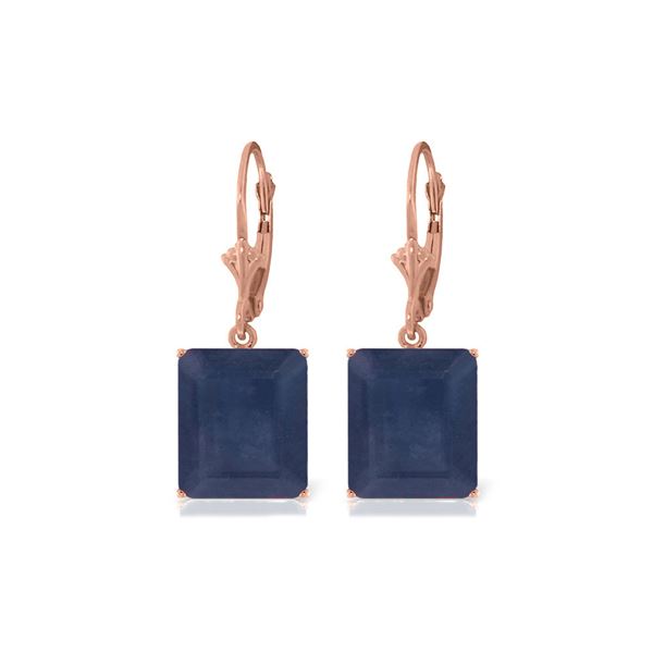 Genuine 14 ctw Sapphire Earrings 14KT Rose Gold - REF-121K7V