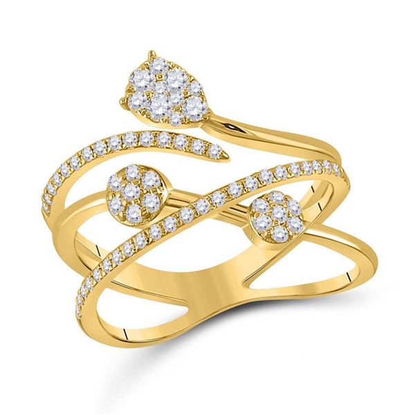 Round Diamond Abstract Fashion Ring 1/2 Cttw 14KT Yellow Gold