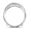 Image 2 : Round Diamond Wedding Wrap Ring Guard Enhancer 3/4 Cttw 14KT White Gold