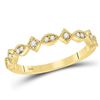 Image 1 : Round Diamond Geometric Stackable Band Ring 1/8 Cttw 14KT Yellow Gold