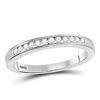 Image 1 : Round Channel-set Diamond Wedding Band 1/6 Cttw 14KT White Gold