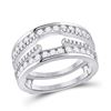 Image 1 : Round Diamond Wedding Wrap Ring Guard Enhancer 1 Cttw 14KT White Gold