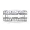 Image 2 : Round Diamond Wedding Wrap Ring Guard Enhancer 1 Cttw 14KT White Gold
