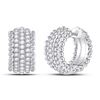 Image 1 : Round Diamond Huggie Earrings 3/4 Cttw 14KT White Gold