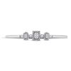 Image 2 : Round Diamond Triple Cluster Bangle Bracelet 7/8 Cttw 14KT White Gold
