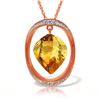 Genuine 11.85 ctw Citrine & Diamond Necklace 14KT Rose Gold - REF-112M4T