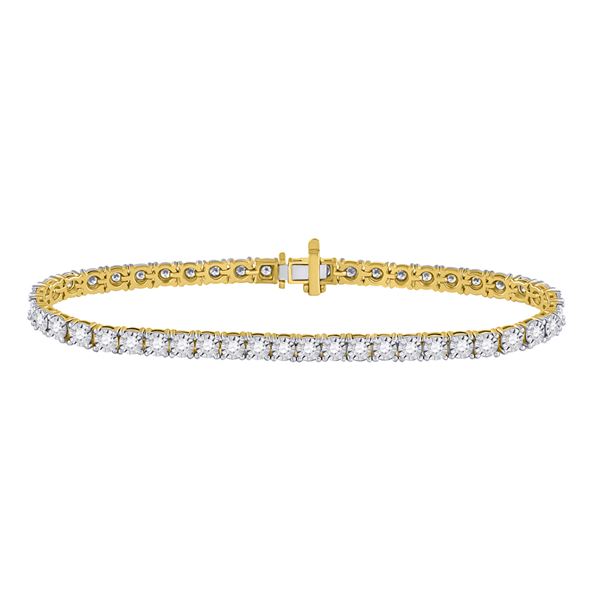 Round Diamond Classic Tennis Bracelet 2 Cttw 10KT Yellow Gold