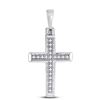Round Diamond Cross Pendant 1/20 Cttw 10KT White Gold