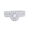 Image 2 : Diamond Bridal Wedding Ring Band Set 1 Cttw 14KT White Gold