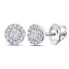 Princess Diamond Cluster Earrings 1/6 Cttw 14KT White Gold