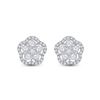Image 2 : Round Diamond Star Cluster Earrings 3/4 Cttw 14KT Yellow Gold