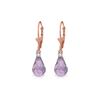 Genuine 4.6 ctw Amethyst & Diamond Earrings 14KT Rose Gold - REF-30V2W