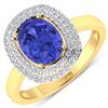 Natural 1.88 CTW Tanzanite & Diamond Ring 14K Yellow Gold - REF-63T9H