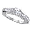 Solitaire Bridal Wedding Engagement Ring 5/8 Cttw 14KT White Gold