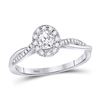 Solitaire Bridal Wedding Engagement Ring 1/3 Cttw 14KT White Gold