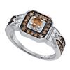 Round Brown Diamond Fashion Ring 5/8 Cttw 10KT White Gold