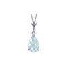 Genuine 1.50 ctw Aquamarine Necklace 14KT White Gold - REF-23P8H
