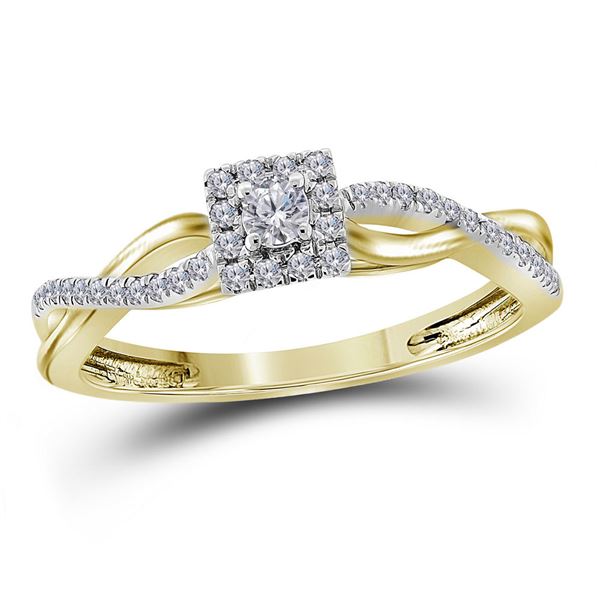Round Diamond Solitaire Promise Ring 1/5 Cttw 10KT Yellow Gold