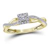 Image 1 : Round Diamond Solitaire Promise Ring 1/5 Cttw 10KT Yellow Gold