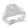 Bridal Wedding Ring Band Set 3/4 Cttw 14KT White Gold