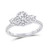 3-stone Bridal Wedding Engagement Ring 1-1/5 Cttw 14KT White Gold