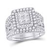Bridal Wedding Ring Band Set 2-1/2 Cttw 14KT White Gold