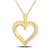 Round Diamond Heart Pendant 1/10 Cttw 10KT Yellow Gold