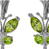 Genuine 2.74 ctw Peridot Earrings 14KT White Gold - REF-42M6T