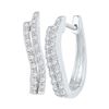 Image 1 : Round Diamond Hoop Earrings 1/5 Cttw 10KT White Gold