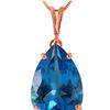 Genuine 6.5 ctw Blue Topaz Necklace 14KT Rose Gold - REF-31W6Y