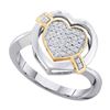 Round Diamond Heart Ring 1/6 Cttw 10KT White Gold