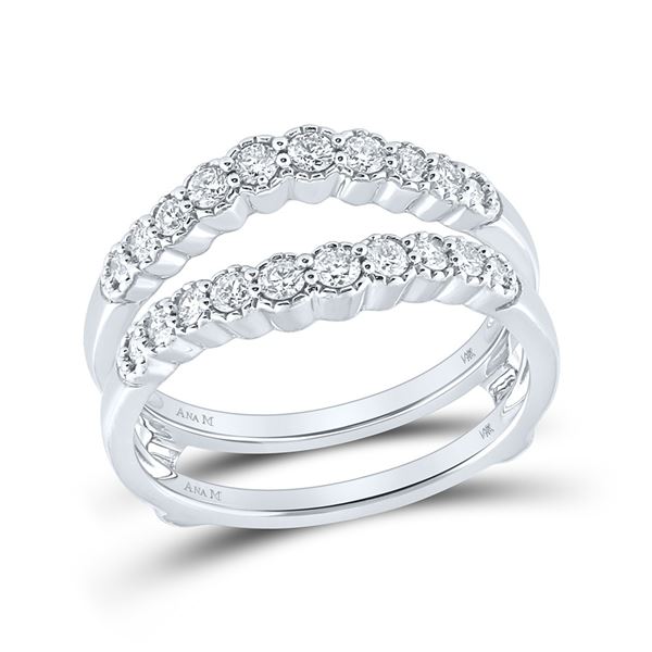 Round Diamond Wrap Ring Guard Enhancer 1/2 Cttw 14KT White Gold